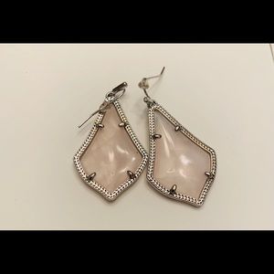Alex silver drop earrings in pink quartz
